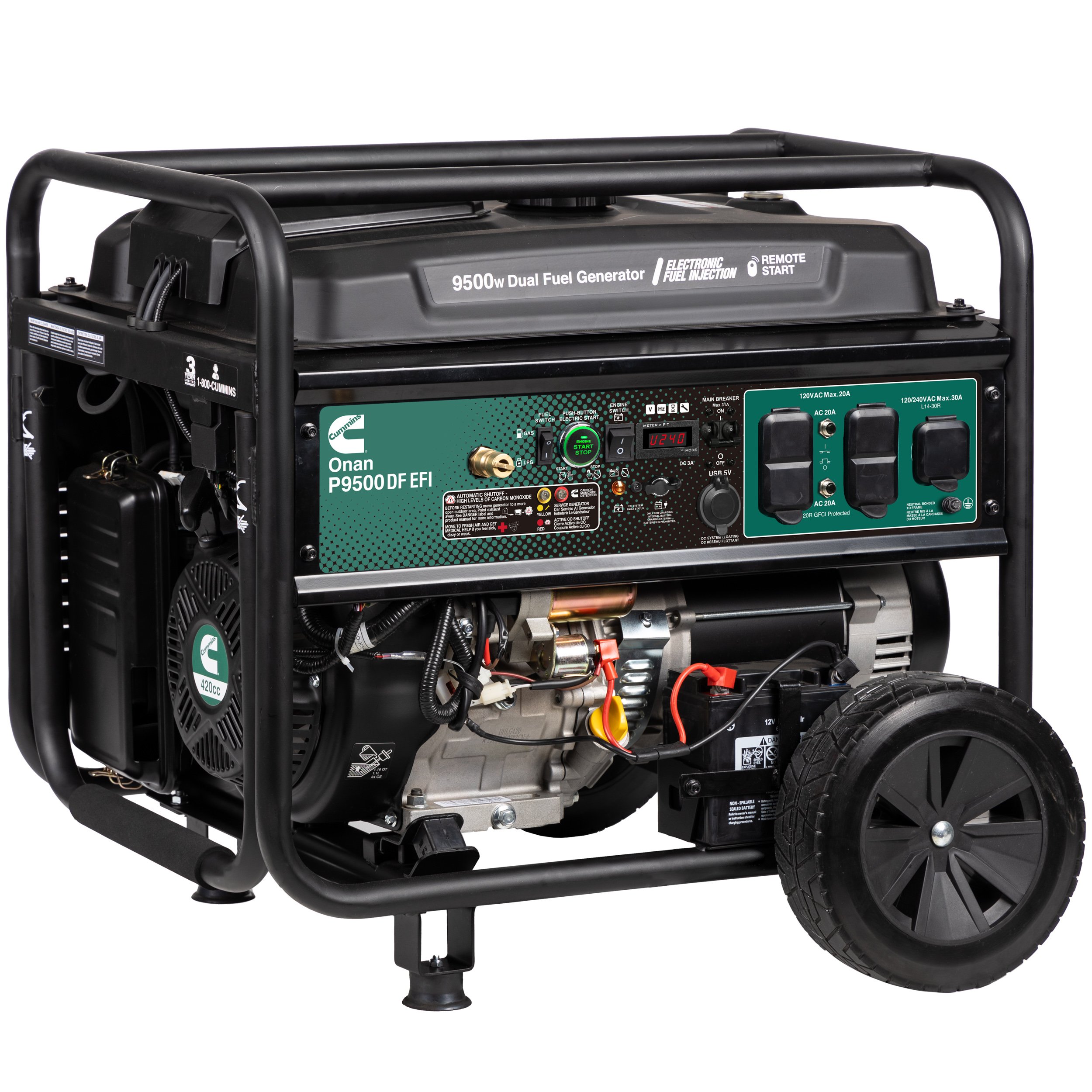 Onan P9500DF EFI Dual-Fuel Portable Generator - EPA+CARB - A075C509 ...
