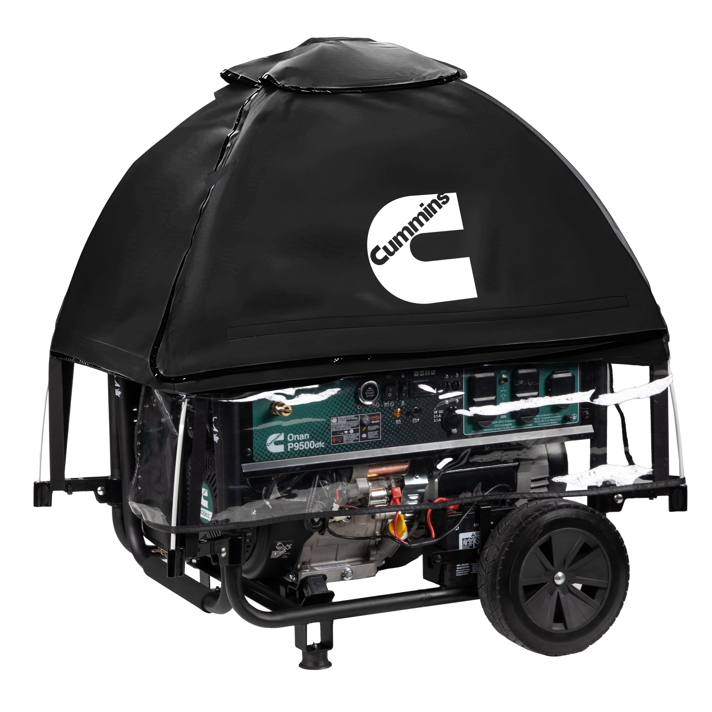 Cummins Onan P9500DF open frame portable generator running cover by GenTent