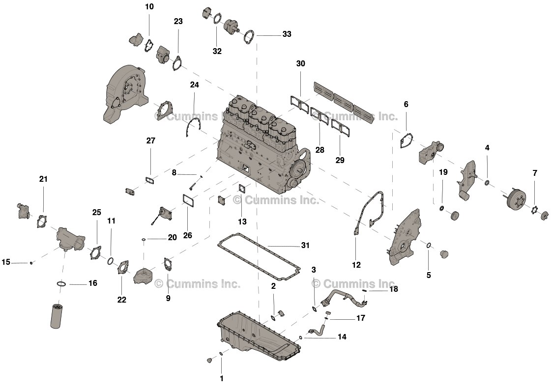 Cummins Lower Engine Gasket Set - 3801235 - Shop Cummins