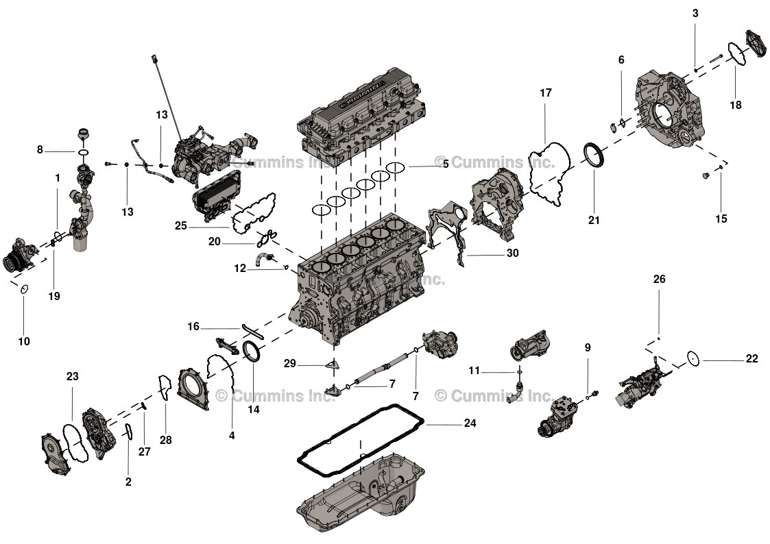 Cummins Lower Engine Gasket Kit - 2881966 - Shop Cummins